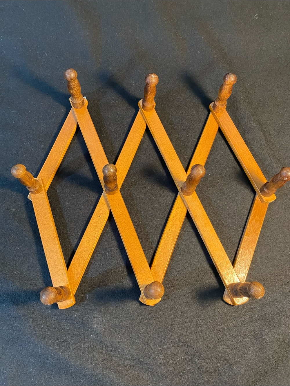 Vintage Wooden Peg Wall Rack